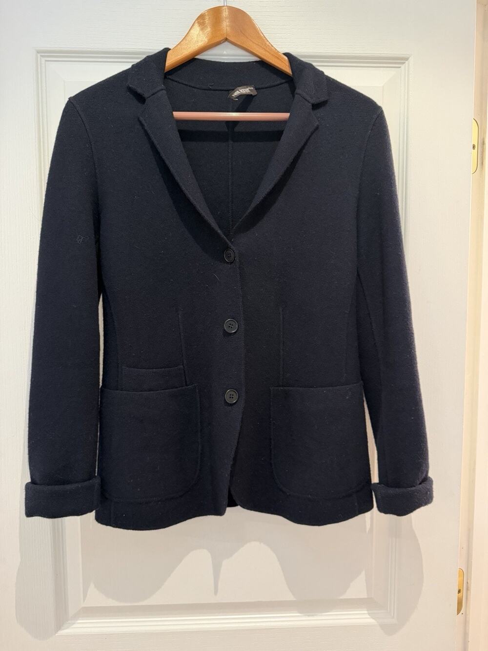 Neil Barrett Womens S 100% Wool Black Knit Blazer Jacket Made in Italy